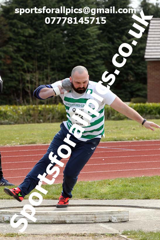 Shot putt, 2021 NECAA Open Graded Meeting, Morpeth. Photo: David T. Hewitson/Sports for All Pics
